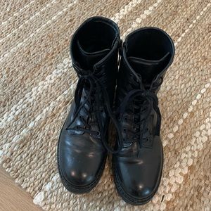 Black leather combat boots 7.5 from Thursday boots